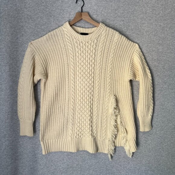 J.CREW Sweaters - J. Crew Sweater Womens Extra Large Oversized Cable Knit Fisherman Cotton Wool